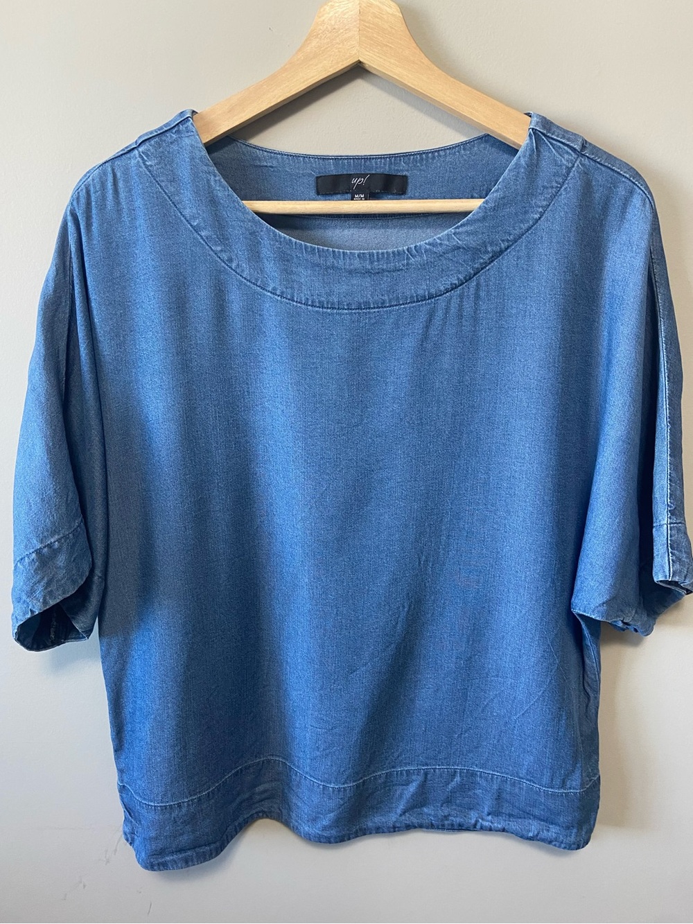 Up! - Light Blue Short Sleeve Denim-Effect Women's Tee
